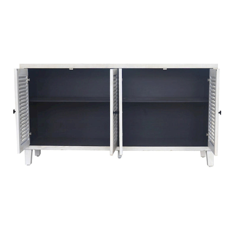 4 Shutter Door Wooden Accent Cabinet Sideboard Buffet