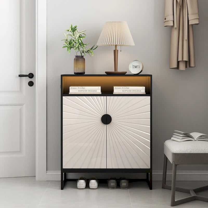 12-Pair Shoe Storage Cabinet with Adjustable Shelves