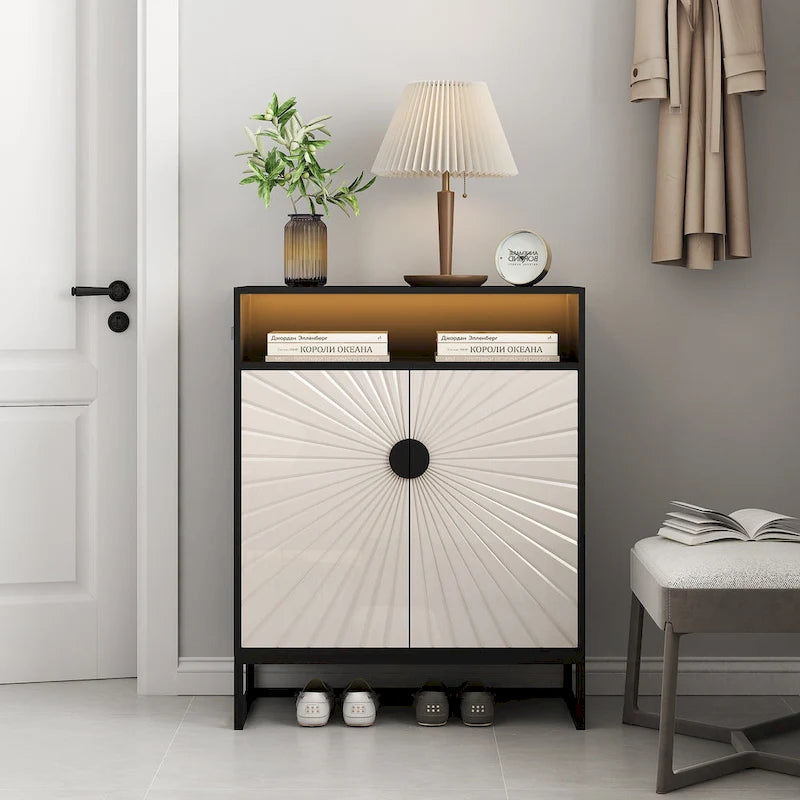 12-Pair Shoe Storage Cabinet with Adjustable Shelves