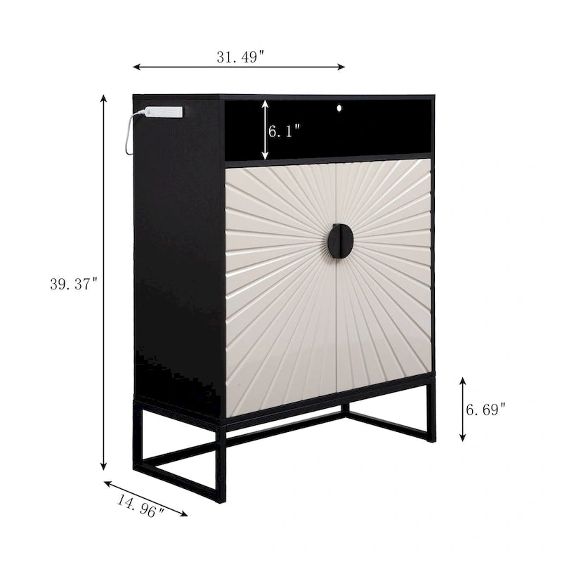 12-Pair Shoe Storage Cabinet with Adjustable Shelves