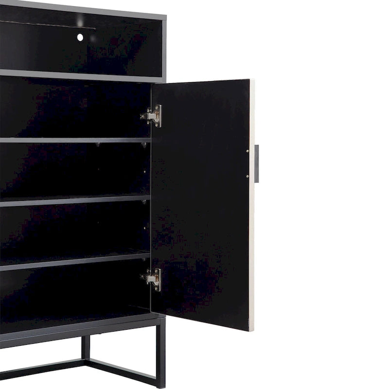 12-Pair Shoe Storage Cabinet with Adjustable Shelves