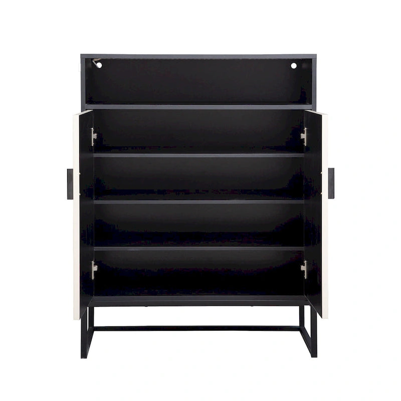12-Pair Shoe Storage Cabinet with Adjustable Shelves