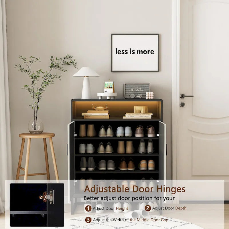 12-Pair Shoe Storage Cabinet with Adjustable Shelves
