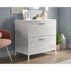 2-Drawer Retro Industrial Lateral File Cabinet with Metal Frame