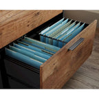 2-Drawer Retro Industrial Lateral File Cabinet with Metal Frame