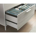 2-Drawer Retro Industrial Lateral File Cabinet with Metal Frame
