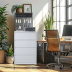 4-Drawer Metal Lateral File Cabinet for Home and Office