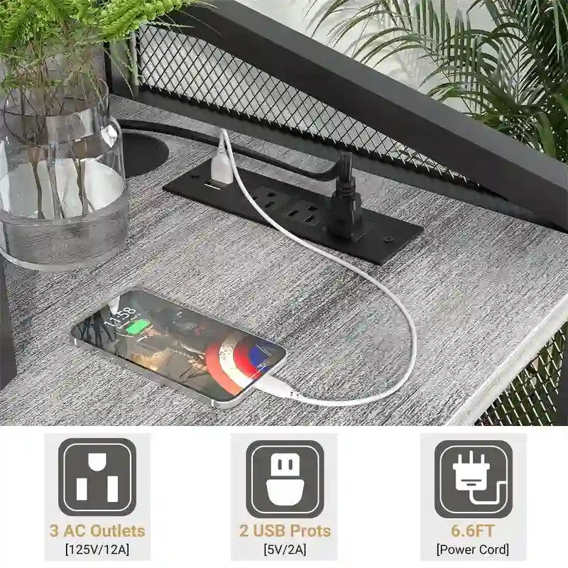 4-Tier Metal Printer Stand with Storage Shelves for Home Office