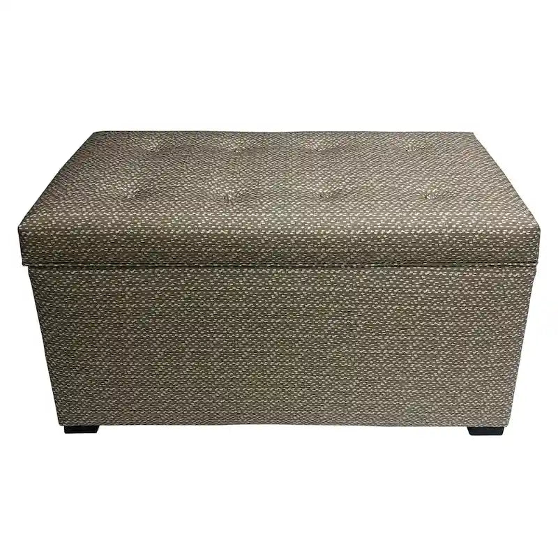 Transitional Upholstered Living Room Storage Bench with Interior Space