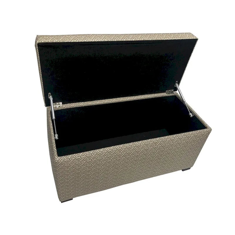 Transitional Upholstered Living Room Storage Bench with Interior Space