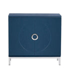 Moderne accentkast met houtfineer en metalen onderstel