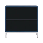 Moderne accentkast met houtfineer en metalen onderstel