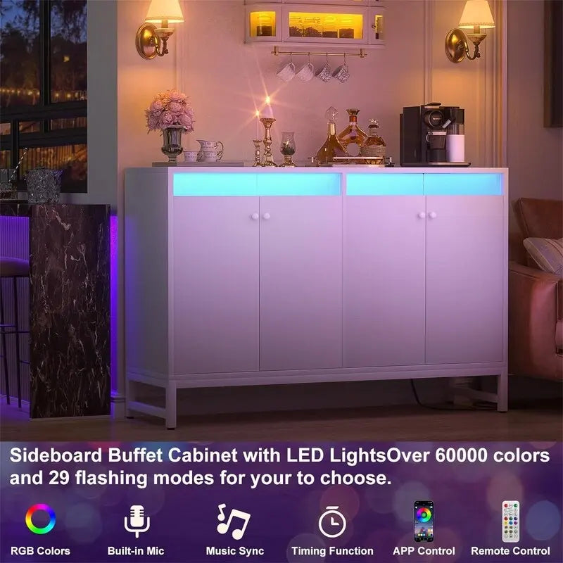 Sideboard Buffet Cabinet with Power Outlet