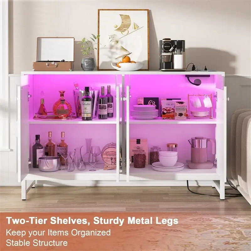 Sideboard Buffet Cabinet with Power Outlet