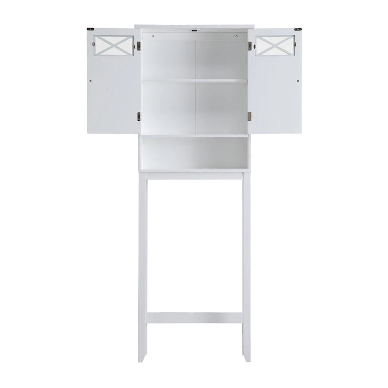 White Over-Toilet Space Saver Cabinet 8x25x68 Inches