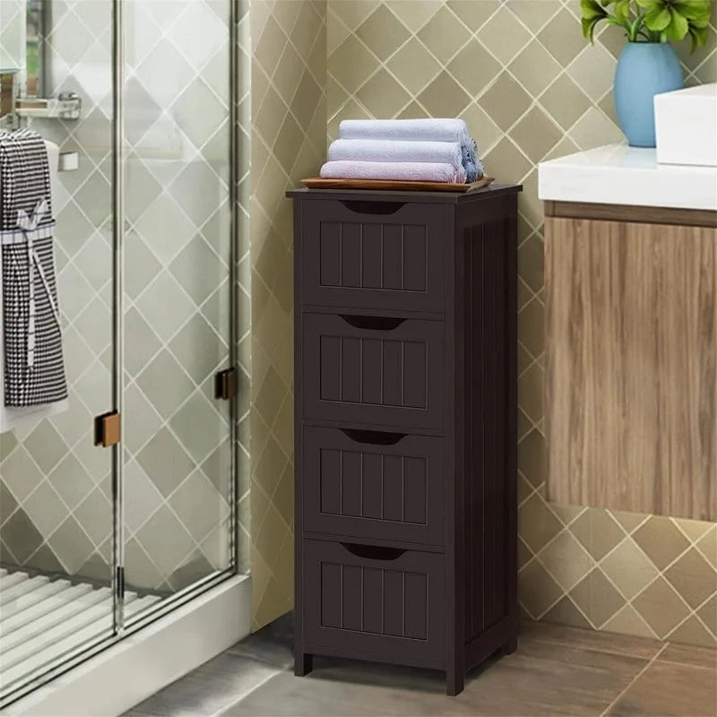Freestanding Bathroom Floor Storage Cabinet with Shelves