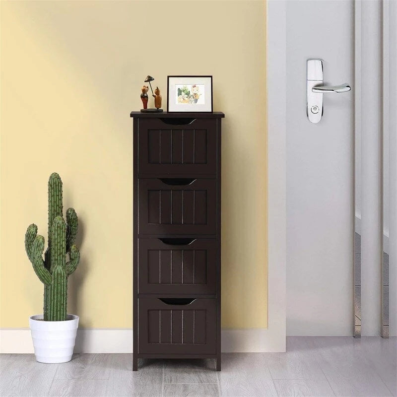 Freestanding Bathroom Floor Storage Cabinet with Shelves