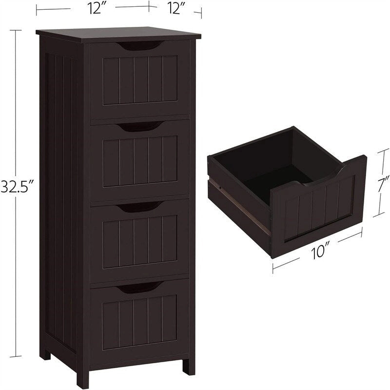 Freestanding Bathroom Floor Storage Cabinet with Shelves