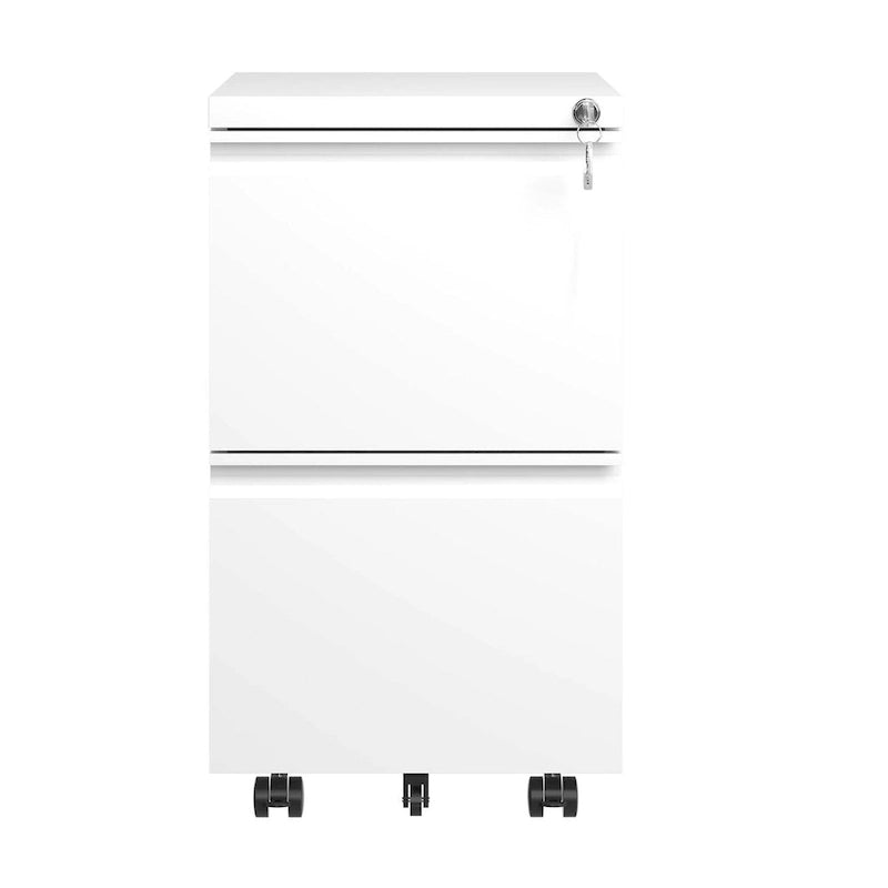 2-Drawer Rolling Metal File Cabinet with Lock for Home Office