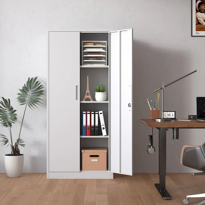 71-Inch Tall Metal Garage Storage File Cabinet with Lock