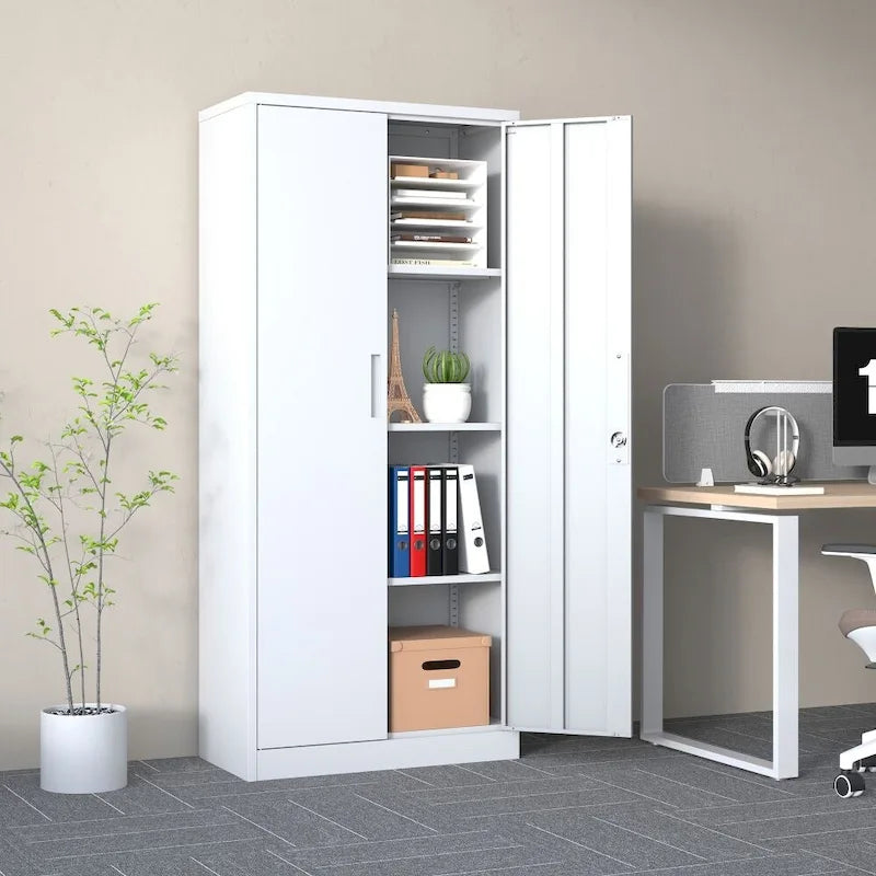 71-Inch Tall Metal Garage Storage File Cabinet with Lock