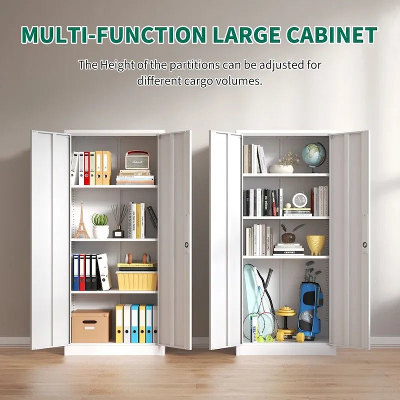 71-Inch Tall Metal Garage Storage File Cabinet with Lock