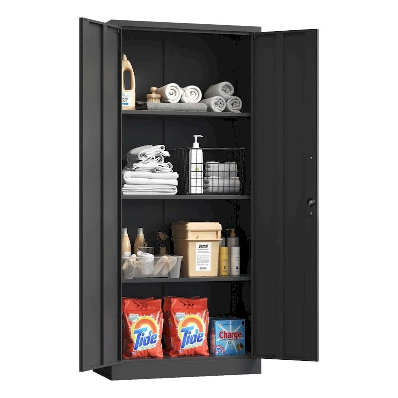 71-Inch Tall Metal Garage Storage File Cabinet with Lock
