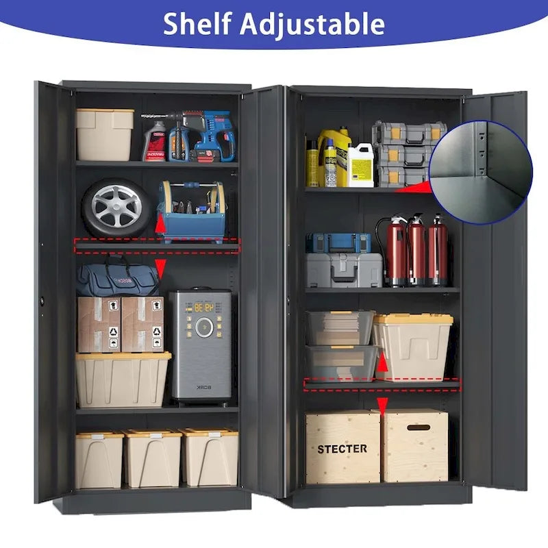 71-Inch Tall Metal Garage Storage File Cabinet with Lock